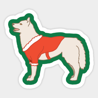 Santa Husky Sticker